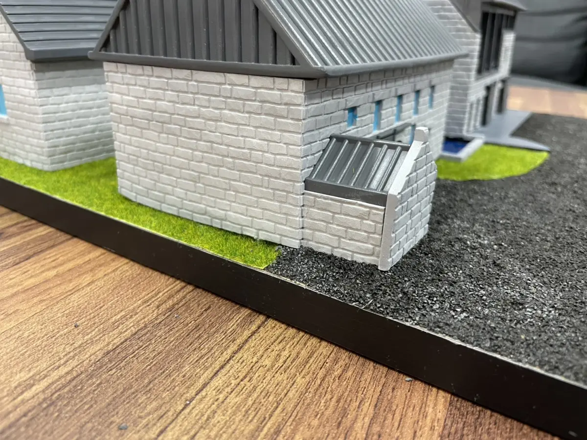 酒莊建築模型屋頂結構特寫