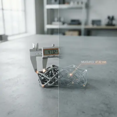 3D掃描與手工量測比較，數位點雲資料與游標卡尺量測並置